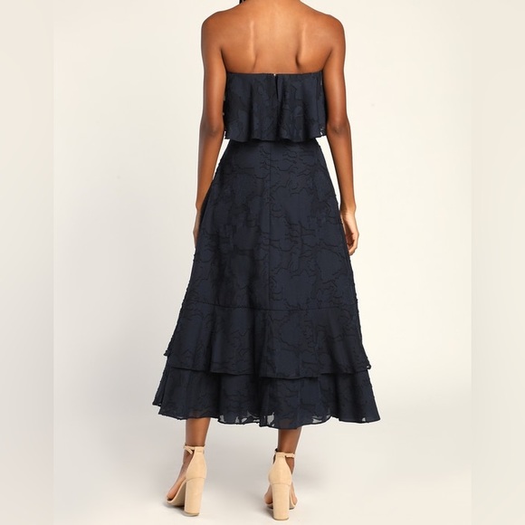 New Lulu’s Love You So Truly White Burnout Floral Strapless Midi Dress XS spring - Picture 4 of 10